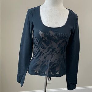 Chic Dark Gray Long Sleeve Top